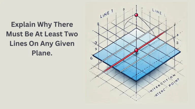 explain why there must be at least two lines on any given plane.